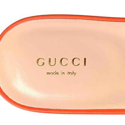 Gucci Cosmos Softy Calfskin Interlocking G Cut Out Slide Sandals 39.5 Deep Orange 8 of 9