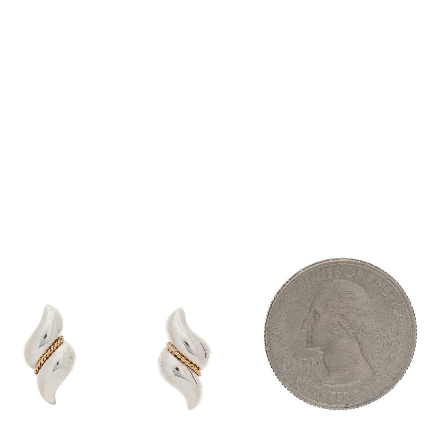 Sterling Silver 14K Yellow Gold Chain Twist Earrings
