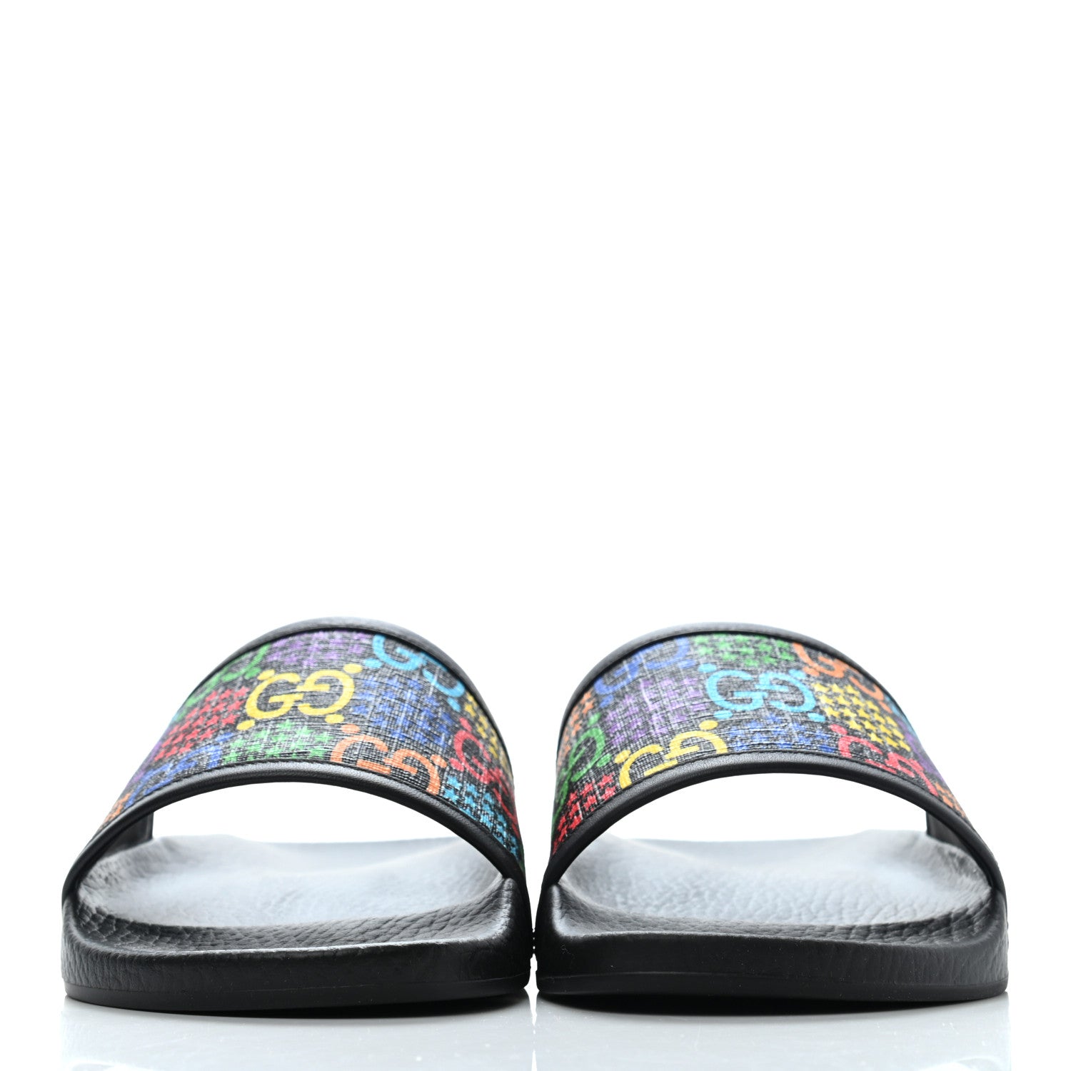 Gucci GG Supreme Monogram Psychedelic Mens Slide Sandals 7 Black Multicolor 2 of 10