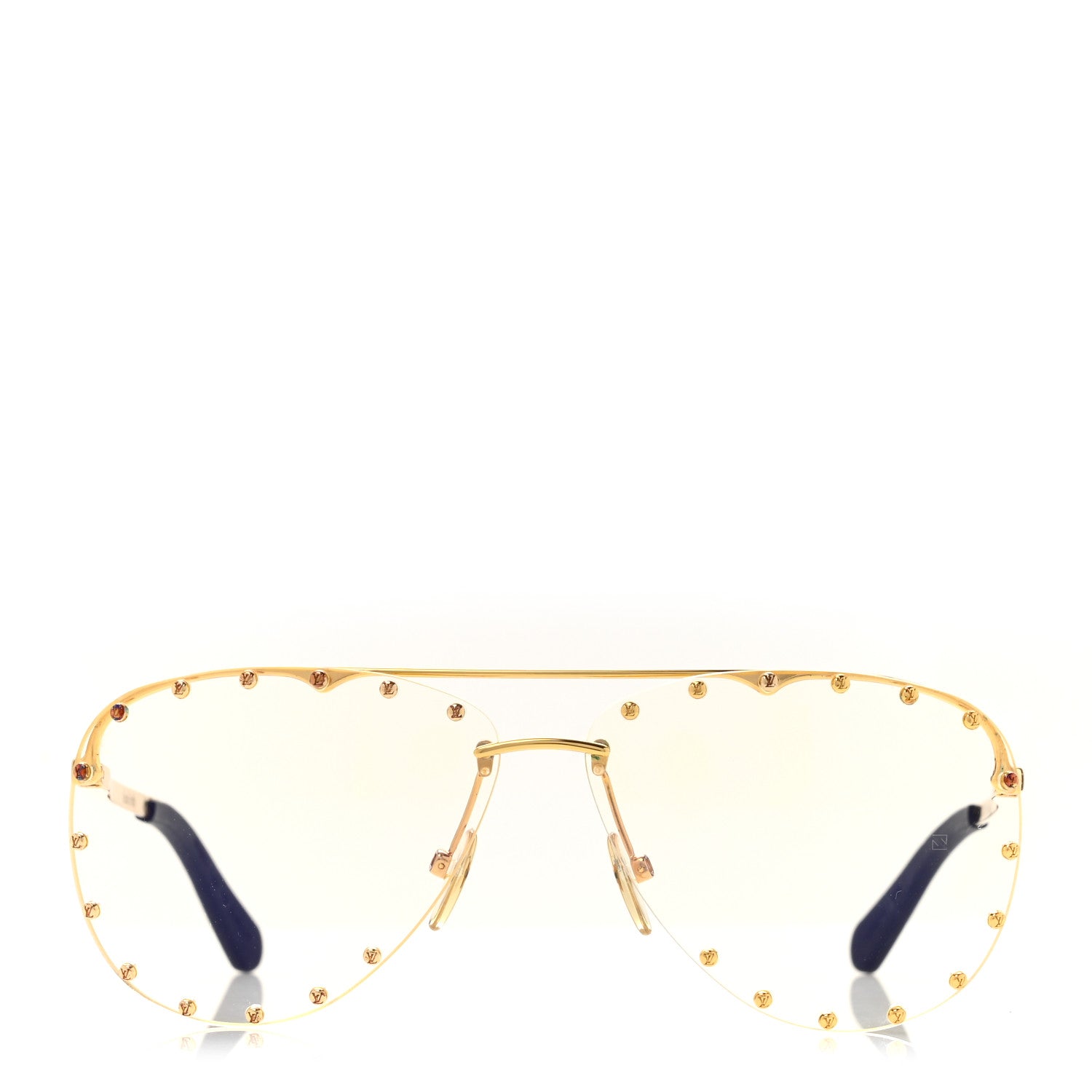 Louis Vuitton Metal The Party Aviator Anti Blue Light Sunglasses Z0997W Gold 2 of 9