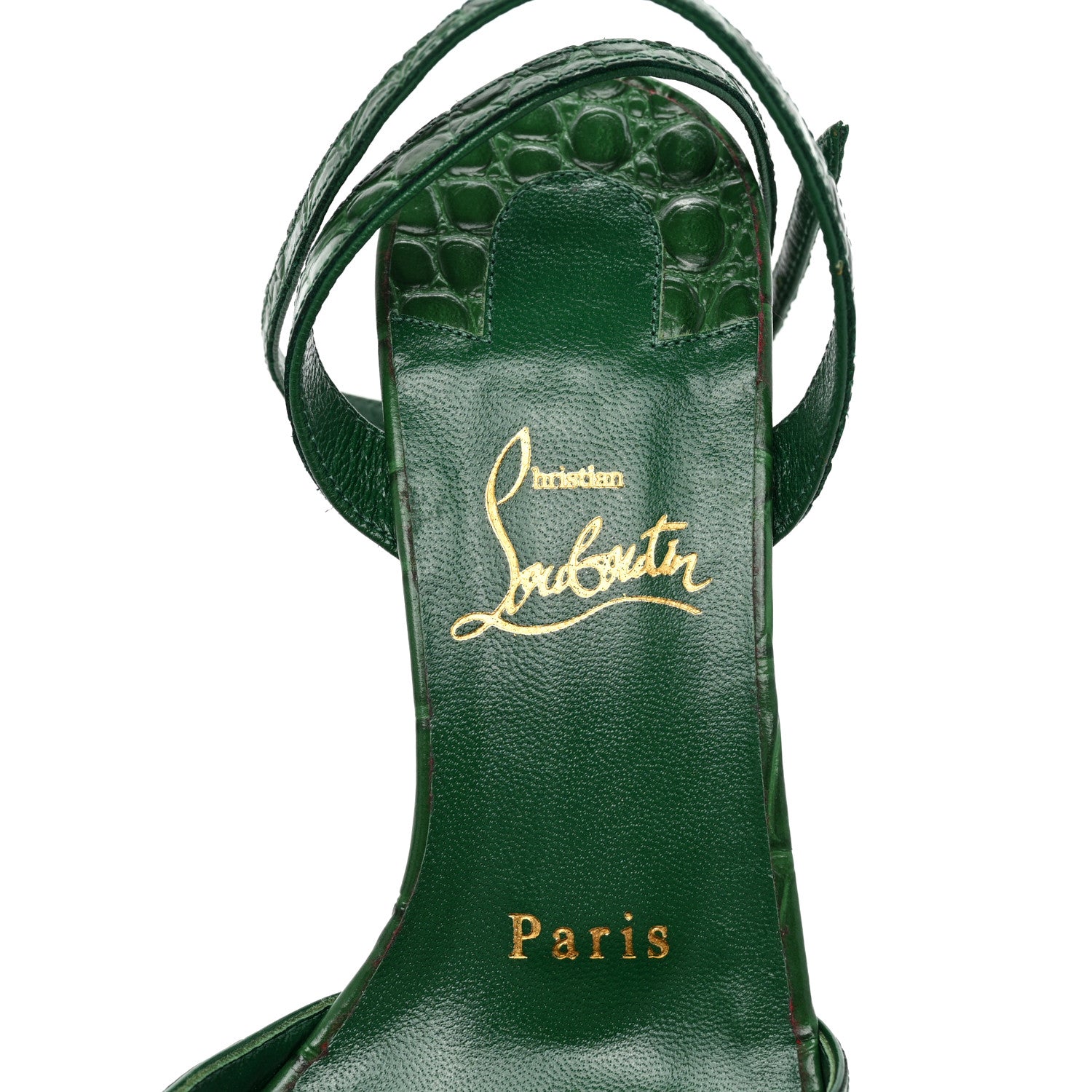 Christian Louboutin Calfskin Alligator Embossed Loubiloo 100 Sandals 36 Canopee 7 of 12