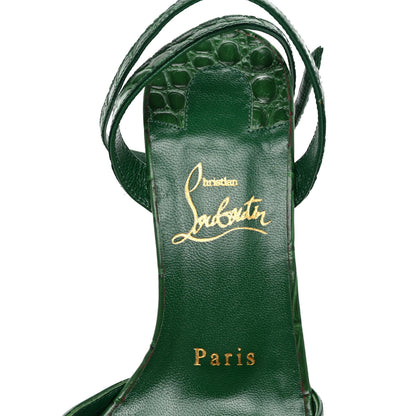 Christian Louboutin Calfskin Alligator Embossed Loubiloo 100 Sandals 36 Canopee 7 of 12