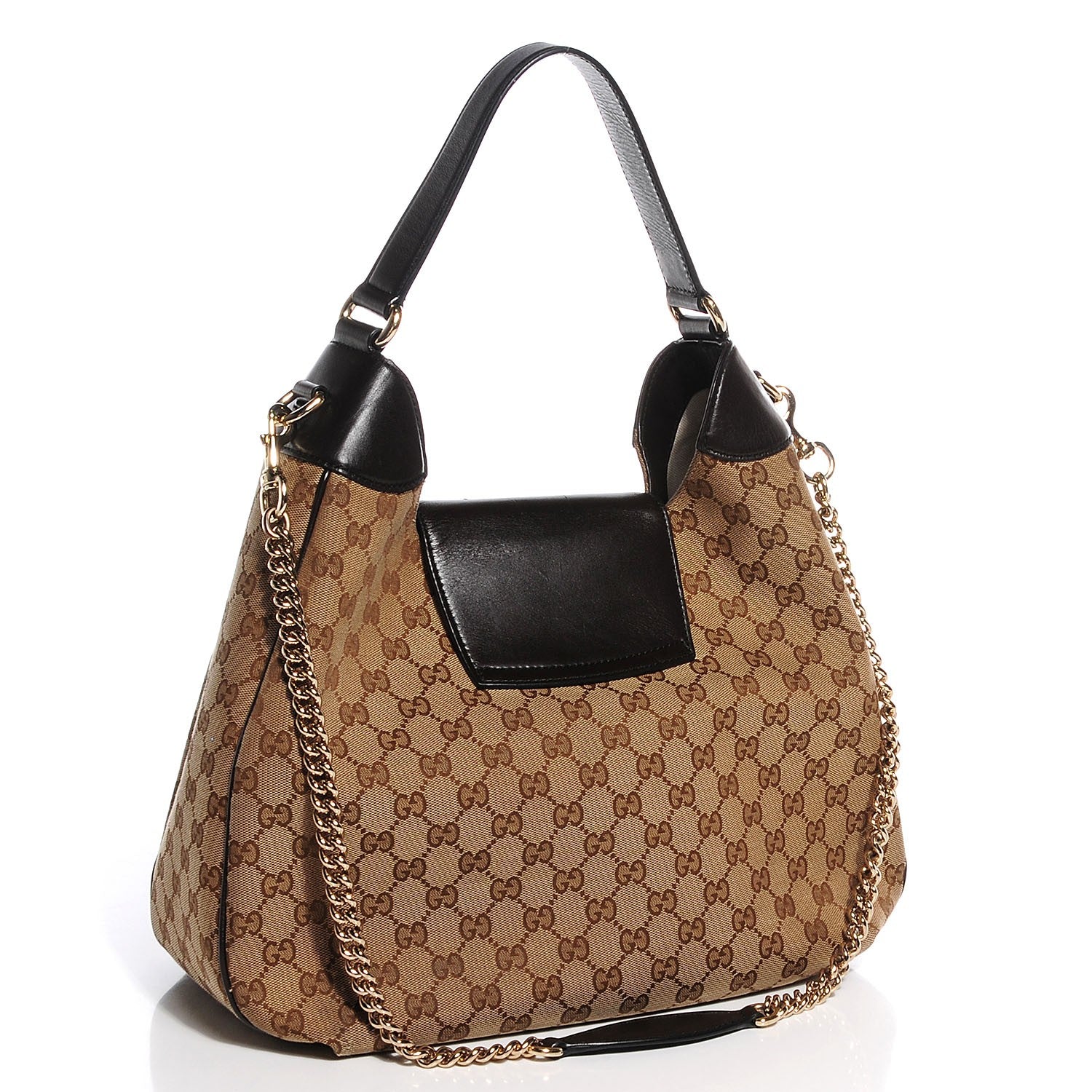 Gucci Monogram Margaux Calfskin Medium Emily Hobo Beige Ebony Black 3 of 9