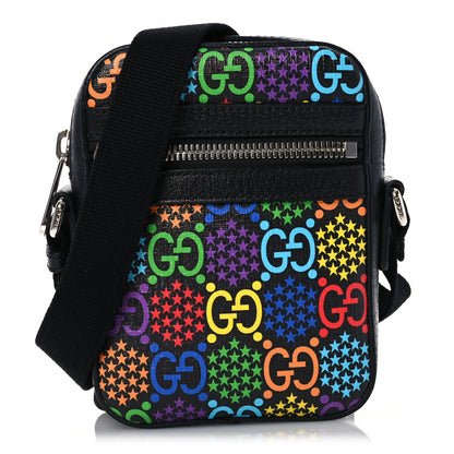 Gucci GG Supreme Monogram Psychedelic Messenger Bag Black 1 of 10