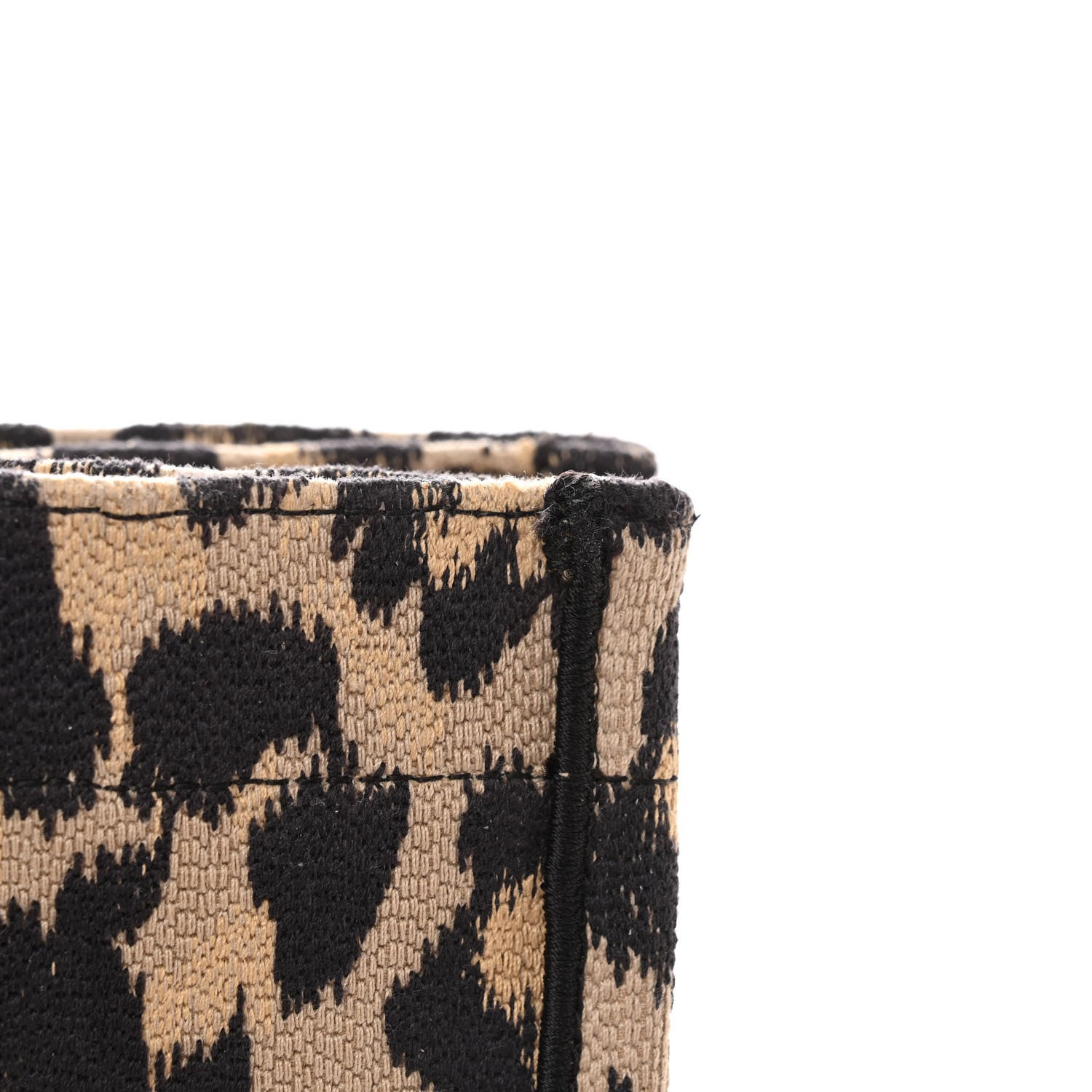 Christian Dior Canvas Mizza Embroidered Large Leopard Book Tote Beige 11 of 11