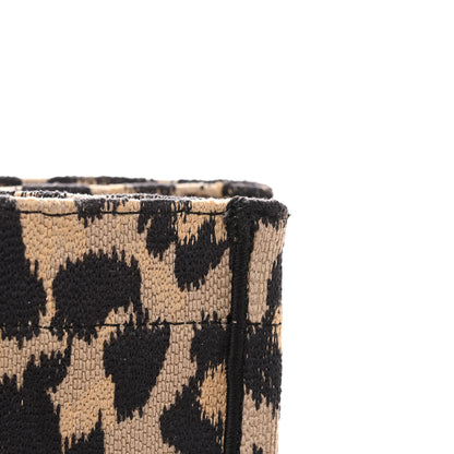 Christian Dior Canvas Mizza Embroidered Large Leopard Book Tote Beige 11 of 11