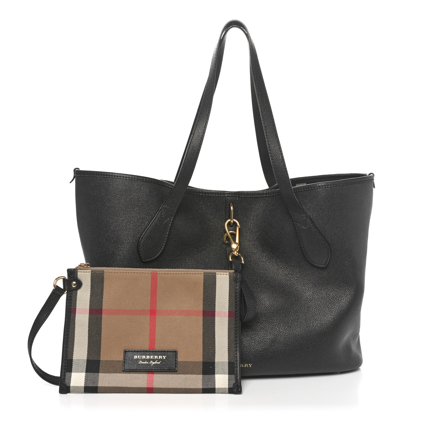 Grainy Calfskin Medium Honeybrook Tote Black
