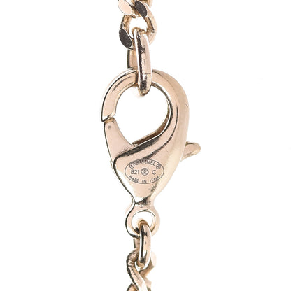 Chanel Crystal Dog Tag Charm Necklace Gold 6 of 6