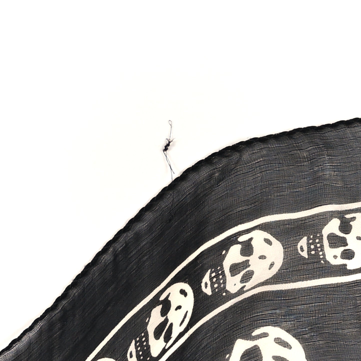 Silk Chiffon Skull Scarf Black Ivory