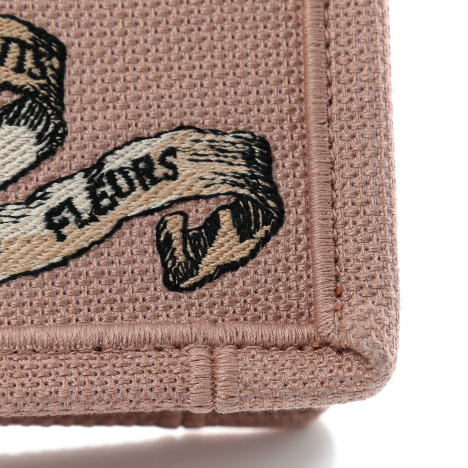 Christian Dior Canvas Embroidered Vertical Fleurs Bibliques Book Tote Pink Multicolor 6 of 13