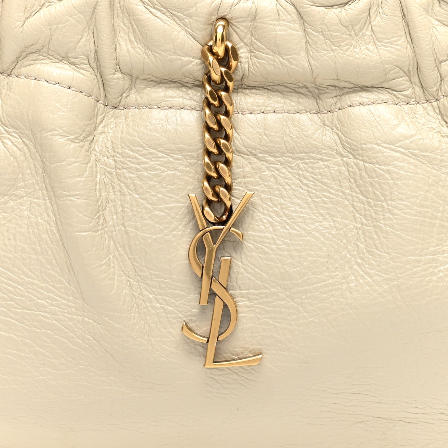 Calfskin Pac Pac Ruched Hobo Winter White