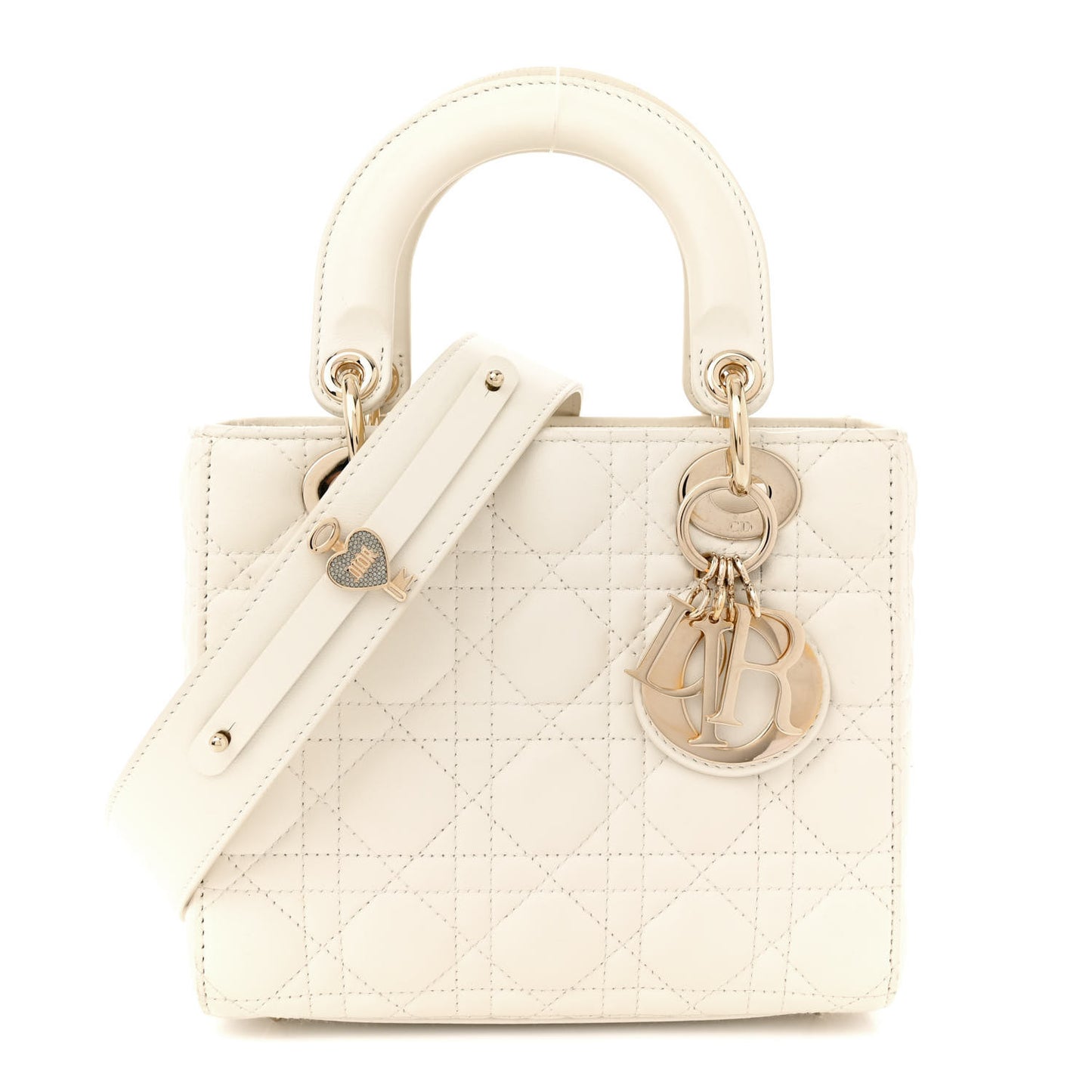 Lambskin Cannage Small My ABCDior Lady Dior White