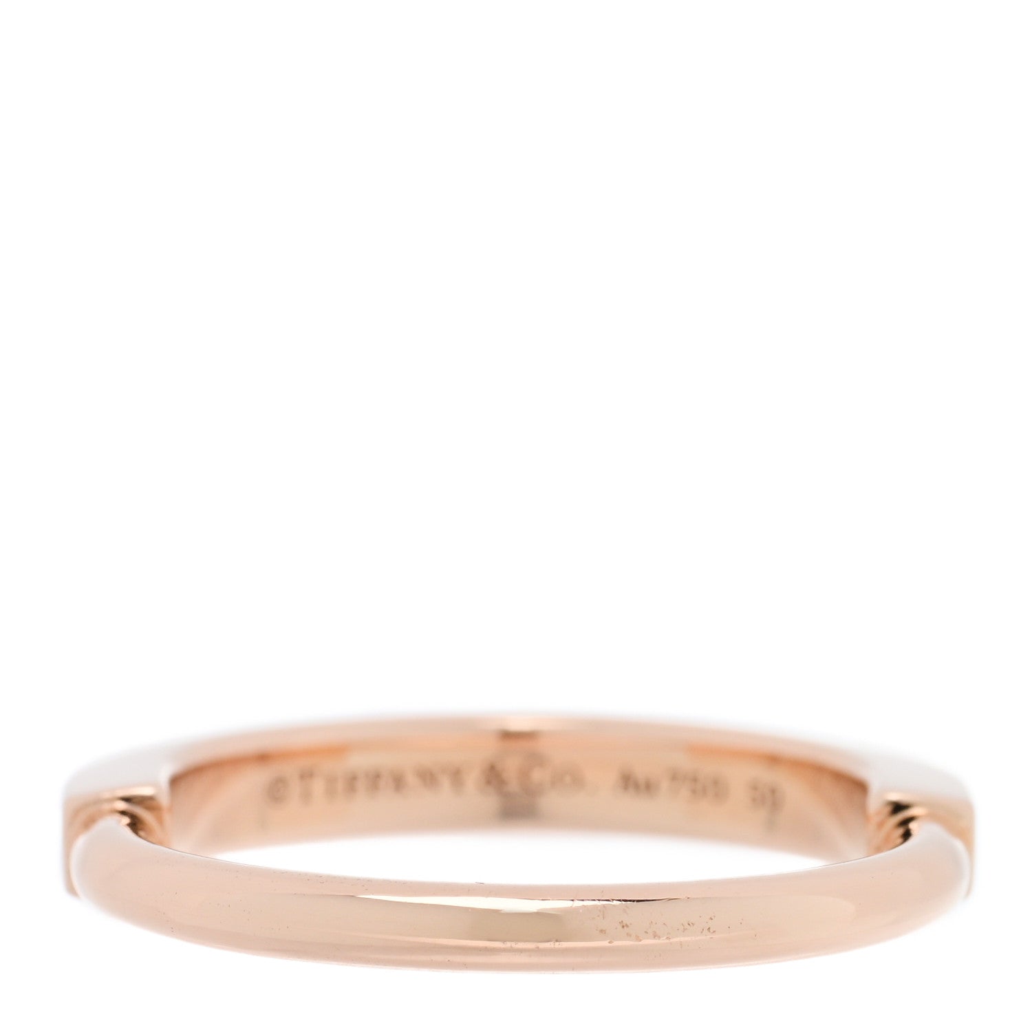 Tiffany 18K Rose Gold Lock Ring 50 5.5 1 of 6