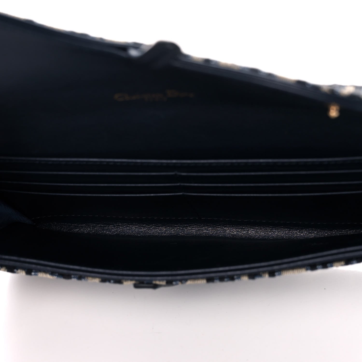 Christian Dior Oblique Saddle Chain Wallet Blue 8 of 16