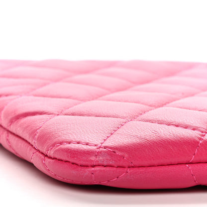 Chanel Lambskin Quilted Medium Cosmetic Case Dark Pink 9 of 13