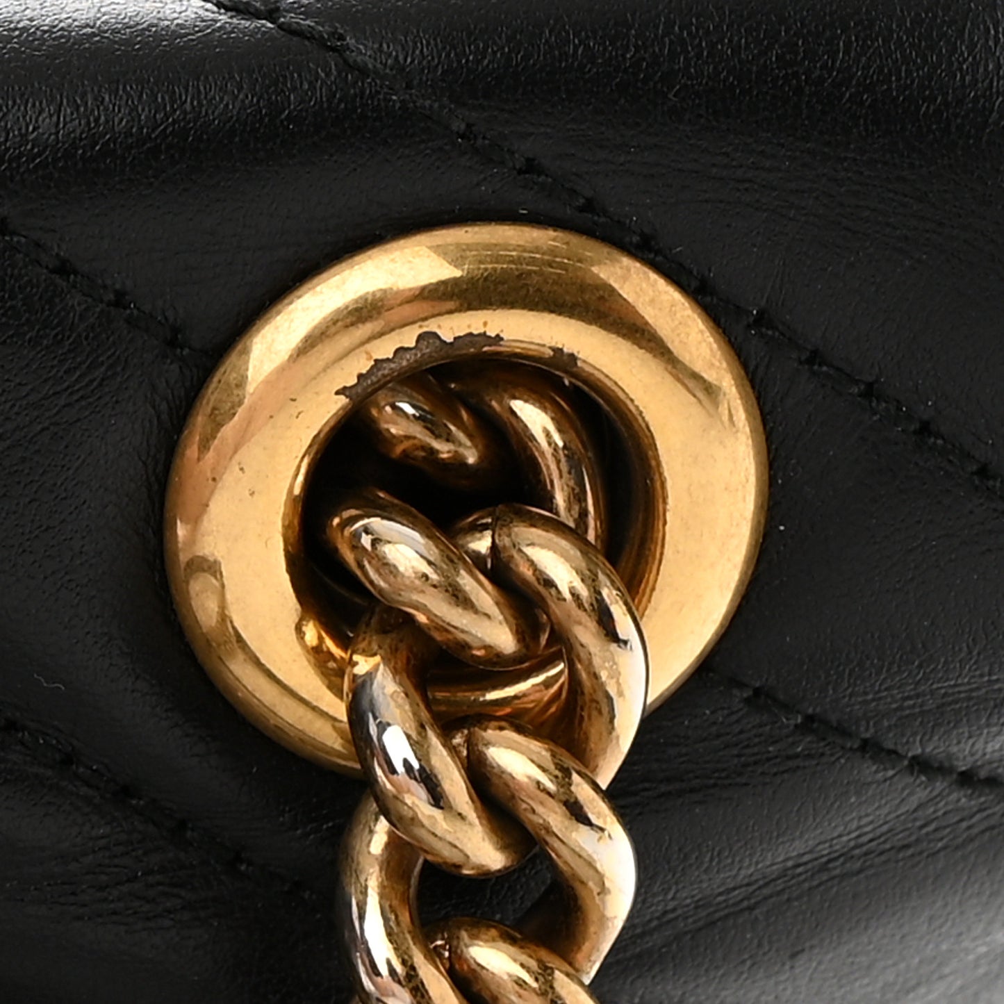 Calfskin Matelasse Small GG Marmont Shoulder Bag Black