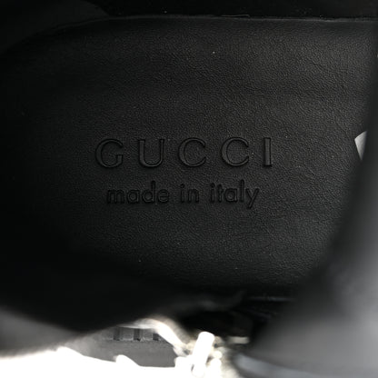 Gucci Calfskin Embossed Monogram Lace Up Ankle Boots 8 Black 7 of 9