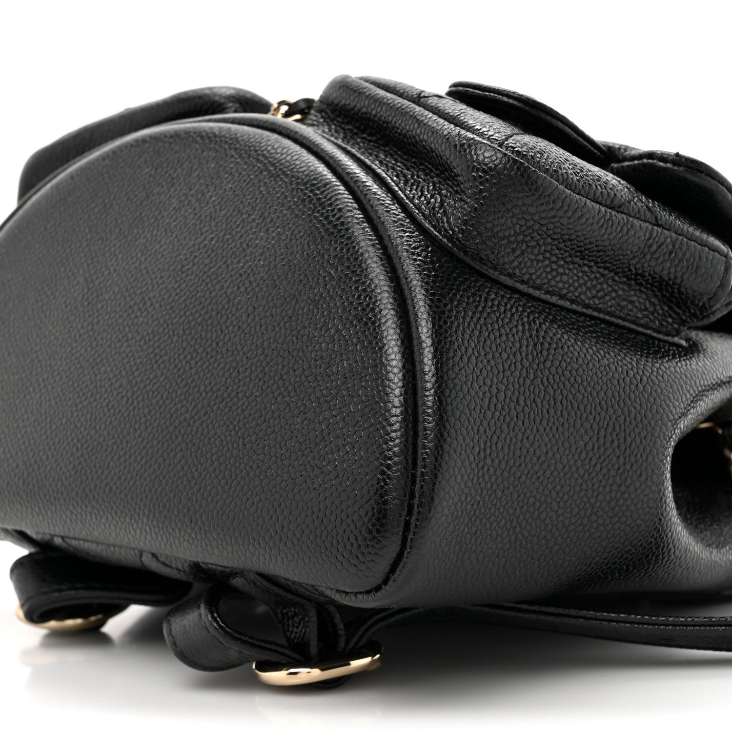 Chanel Shiny Caviar Quilted Small Duma Pockets Drawstring Backpack Black 9 of 10