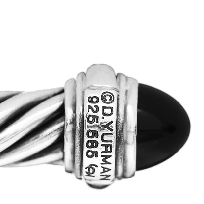 David Yurman Sterling Silver 14K Yellow Gold Black Onyx 7mm Cable Classics Bracelet 4 of 4