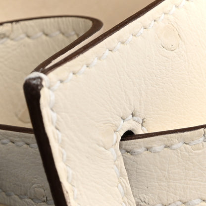 Hermes Ostrich Kelly Pochette Clutch Nata 11 of 12