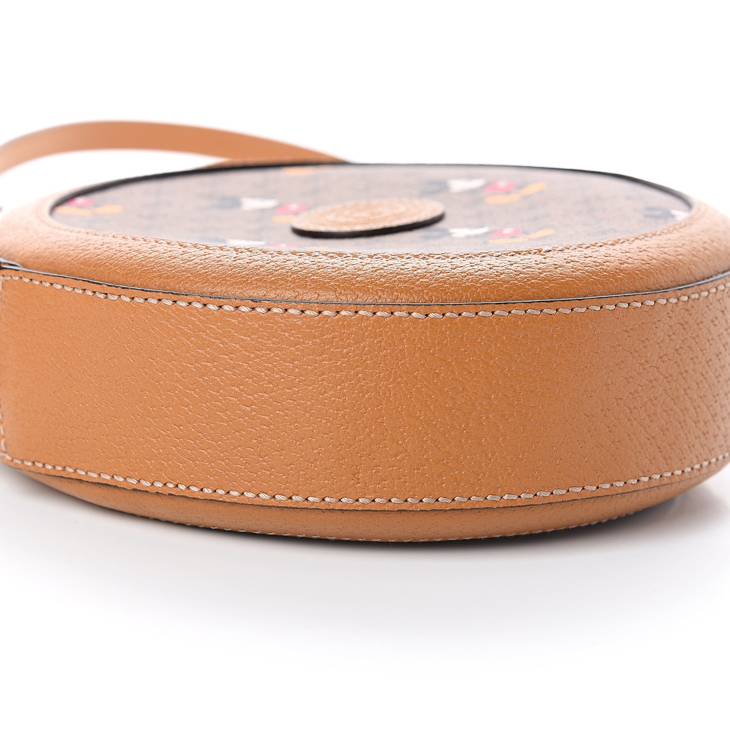 X DISNEY Mini Vintage GG Supreme Monogram Mickey Mouse Round Shoulder Bag Beige Vintage Sun Oil