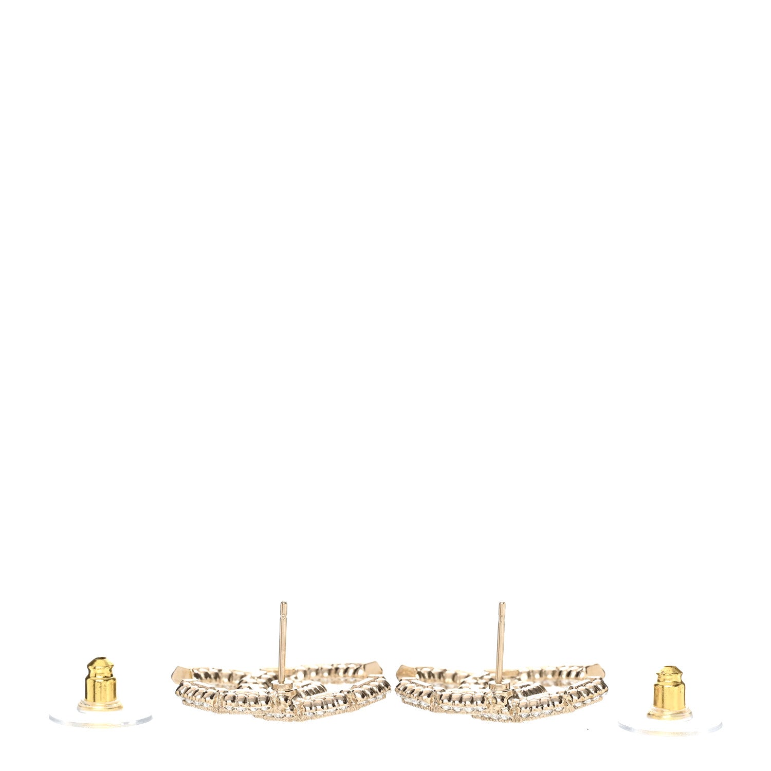 Chanel Crystal Baguette Pearl CC Earrings Gold Pearly White 3 of 5