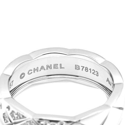 Chanel 18K White Gold Diamond Small Coco Crush Ring 57 8 4 of 5