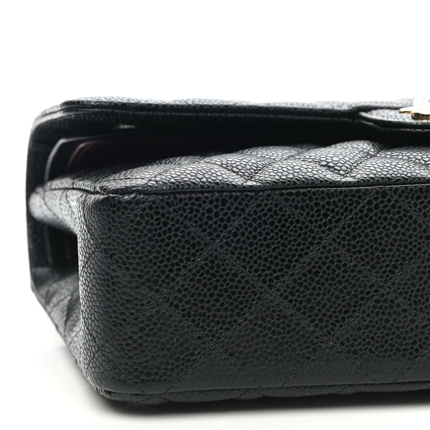 Caviar Quilted Medium Double Flap Black