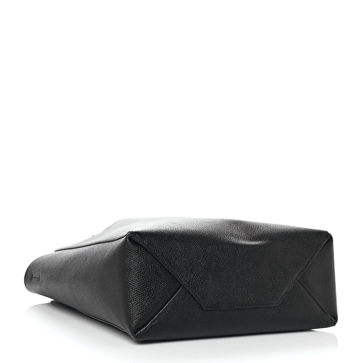 Grained Calfskin Small Vertical Cabas Black