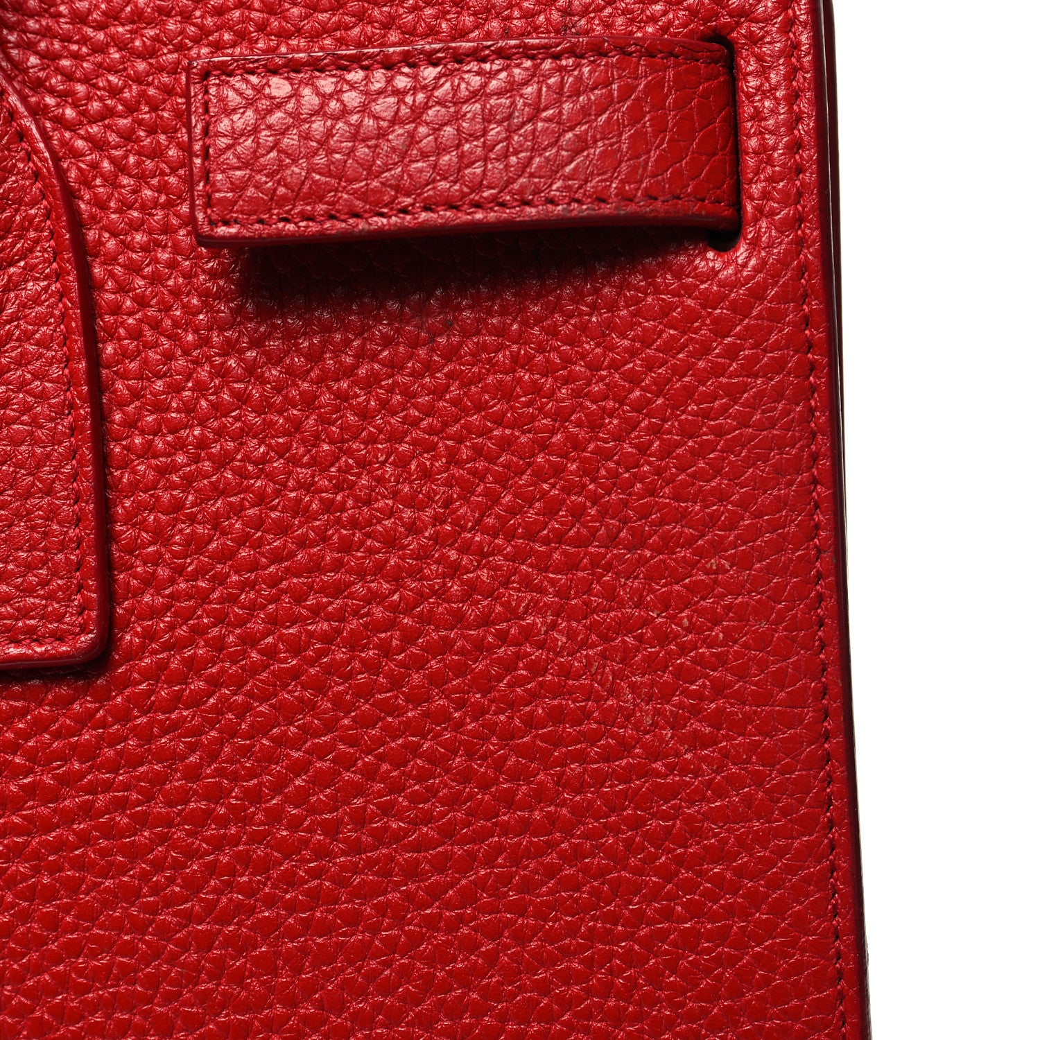 Saint Laurent Grained Calfskin Small Sac De Jour Lipstick Red 14 of 25