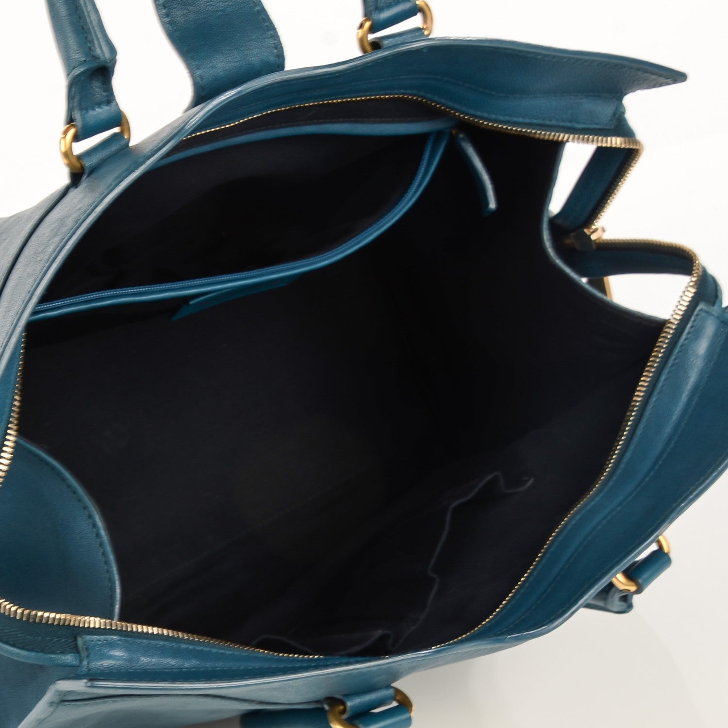 Saint Laurent Sheepskin Medium Cabas ChYc Peacock Blue 5 of 8