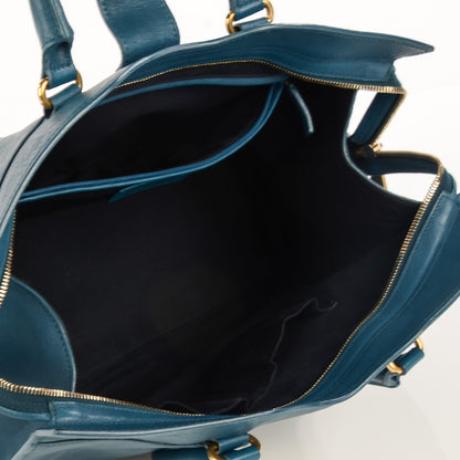 Saint Laurent Sheepskin Medium Cabas ChYc Peacock Blue 5 of 8