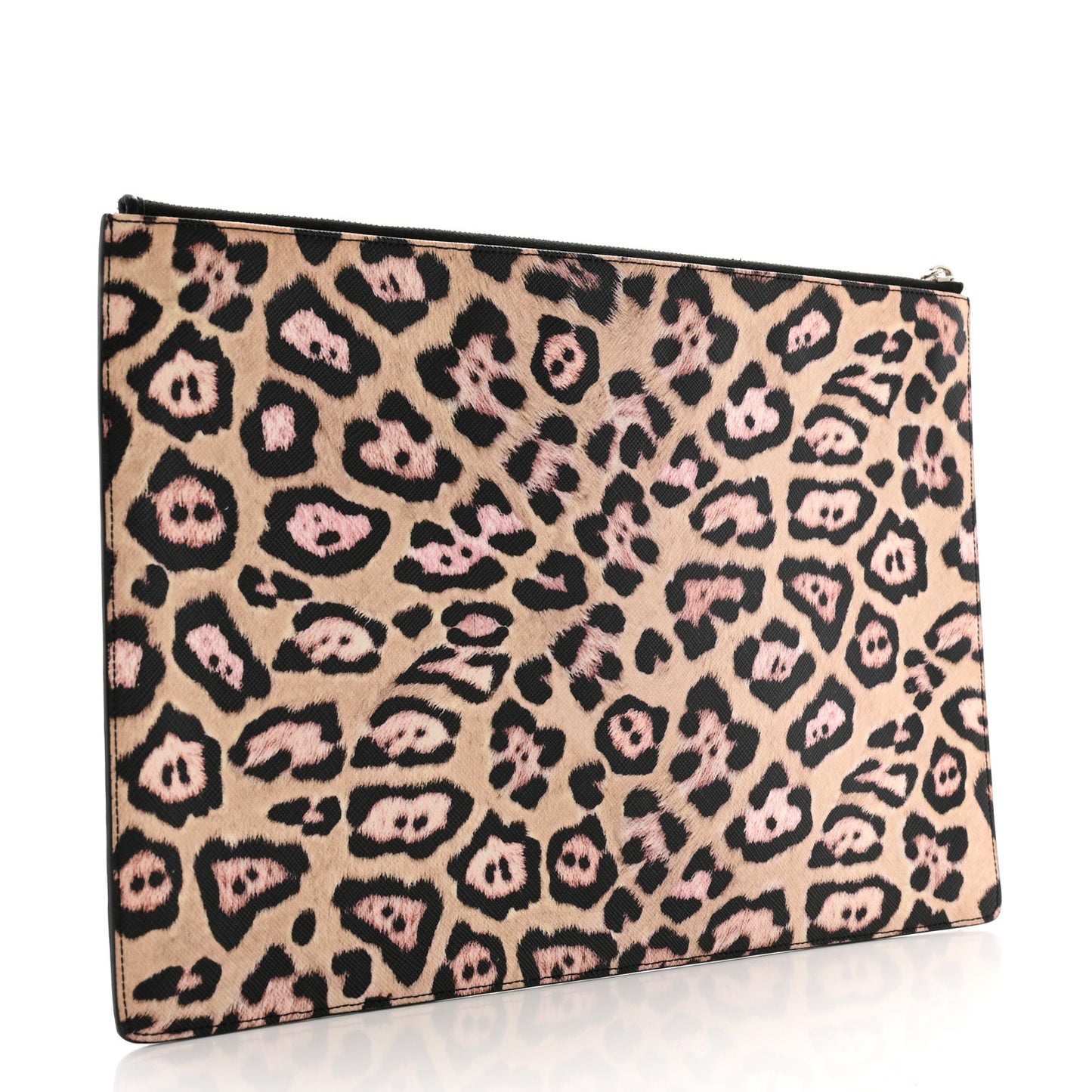 Coated Canvas Jaguar Print Zip Pouch