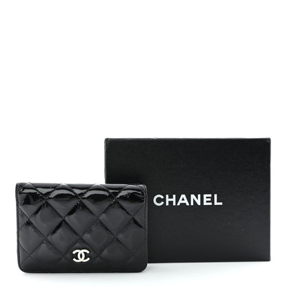 Chanel Patent Quilted Card Holder Wallet Black 12 of 12