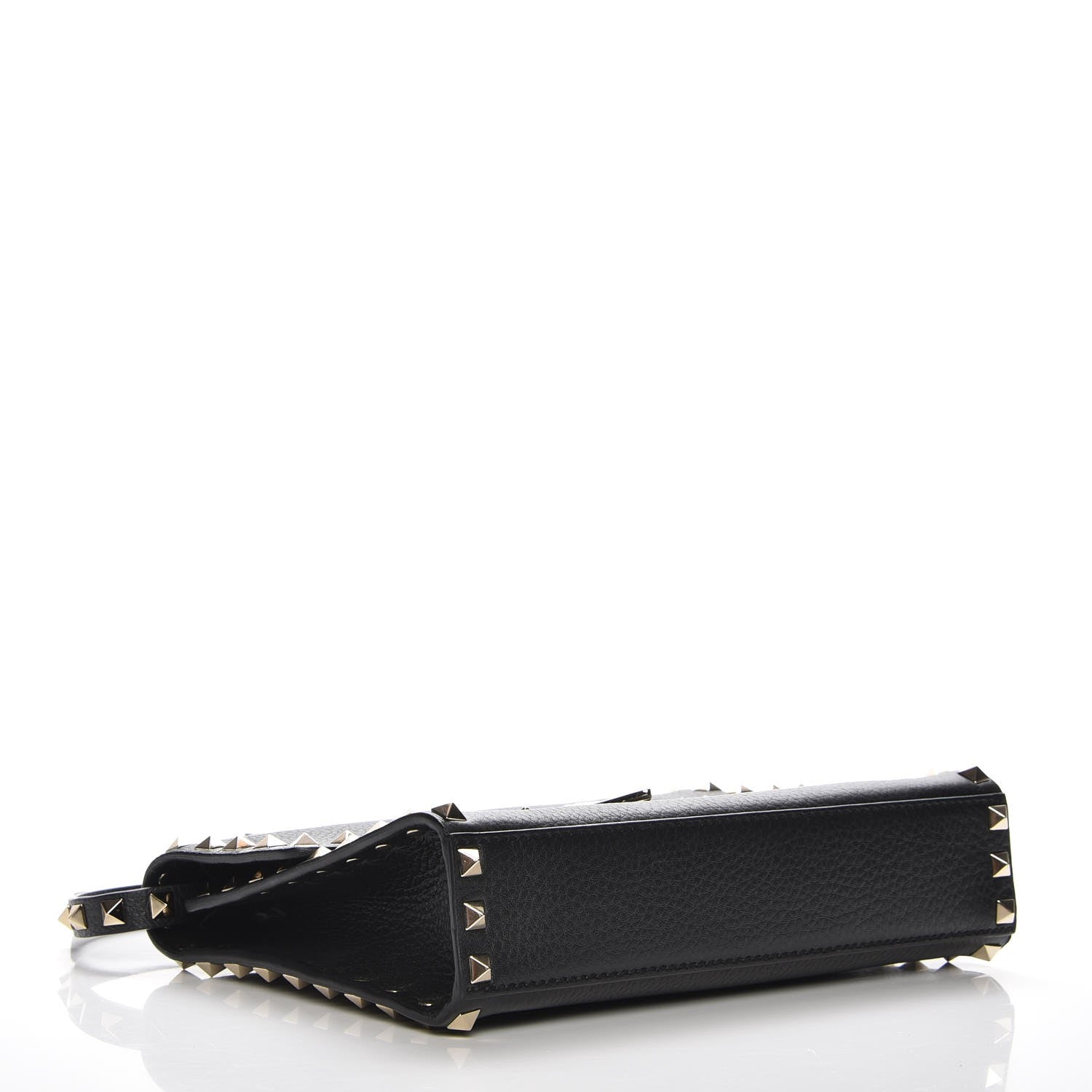 Valentino Garavani Pebbled Calfskin Medium Rockstud Flip Lock Crossbody Bag Black 4 of 7