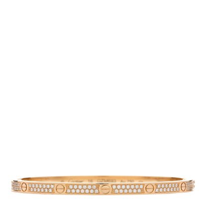 Cartier 18K Yellow Gold Diamond Small LOVE Paved Bracelet 16 1 of 3