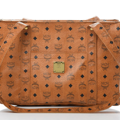 MCM Visetos Shopper Tote Cognac 7 of 13