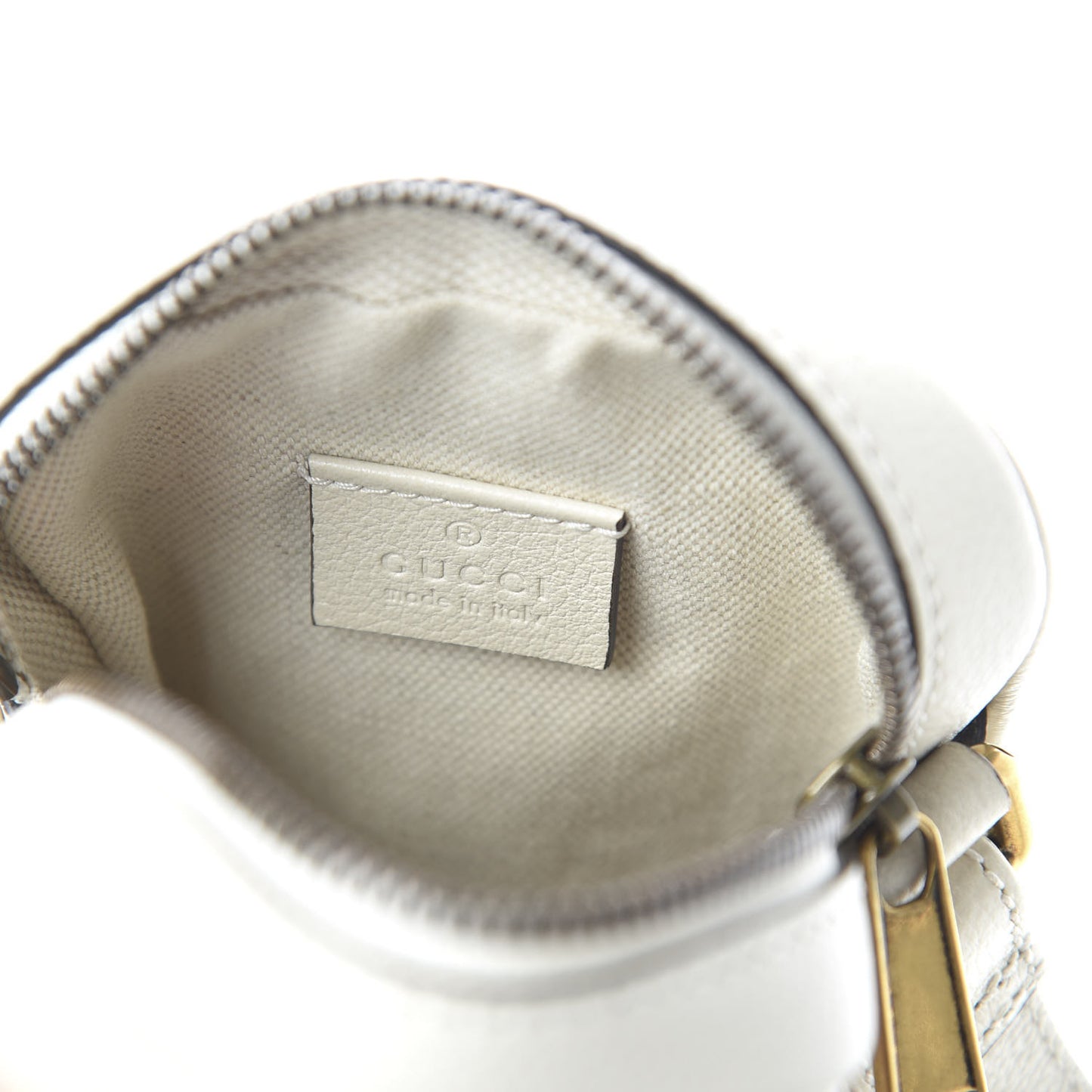 Grained Calfskin Mini Logo Messenger Bag White