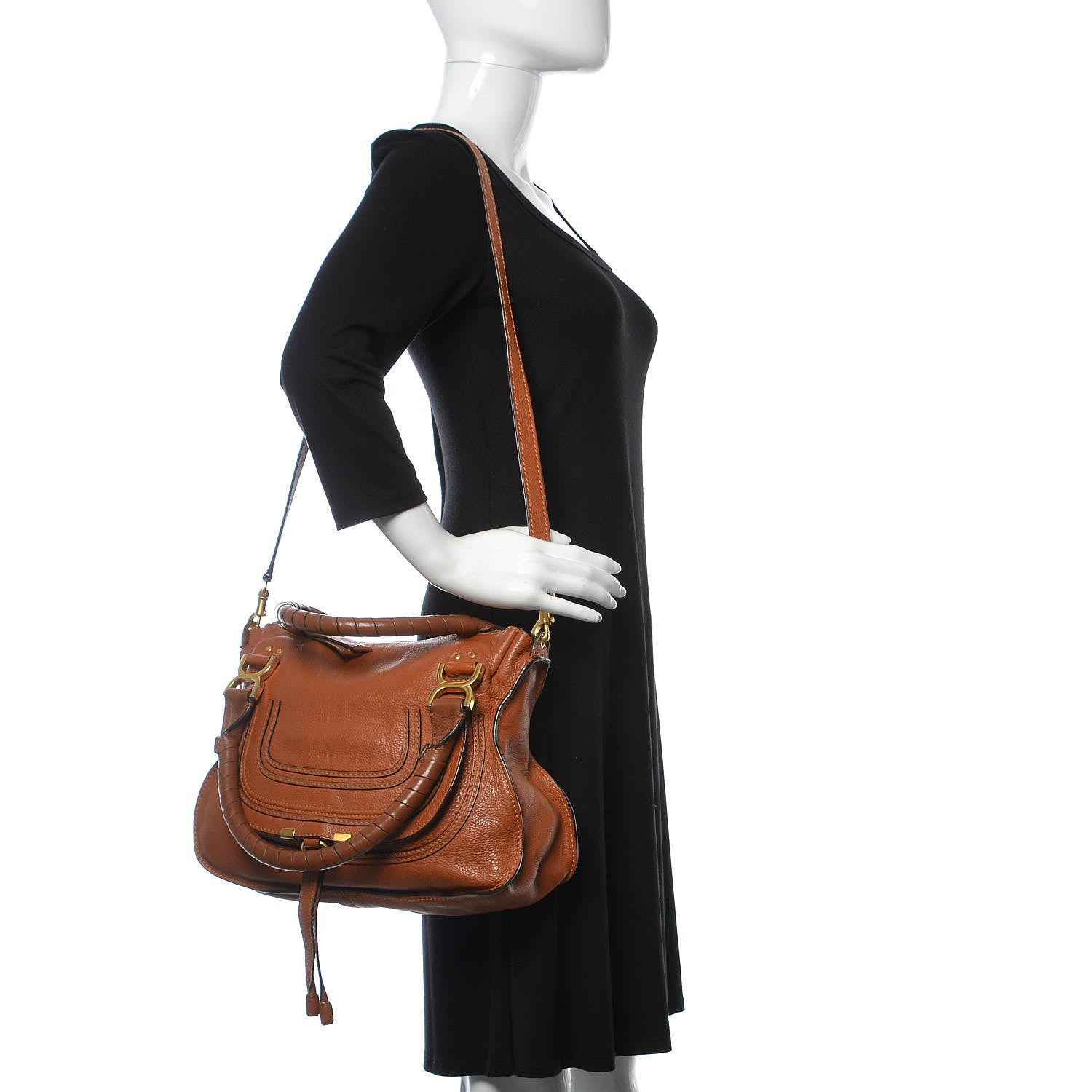 Chloe Calfskin Medium Marcie Satchel Tan 3 of 22
