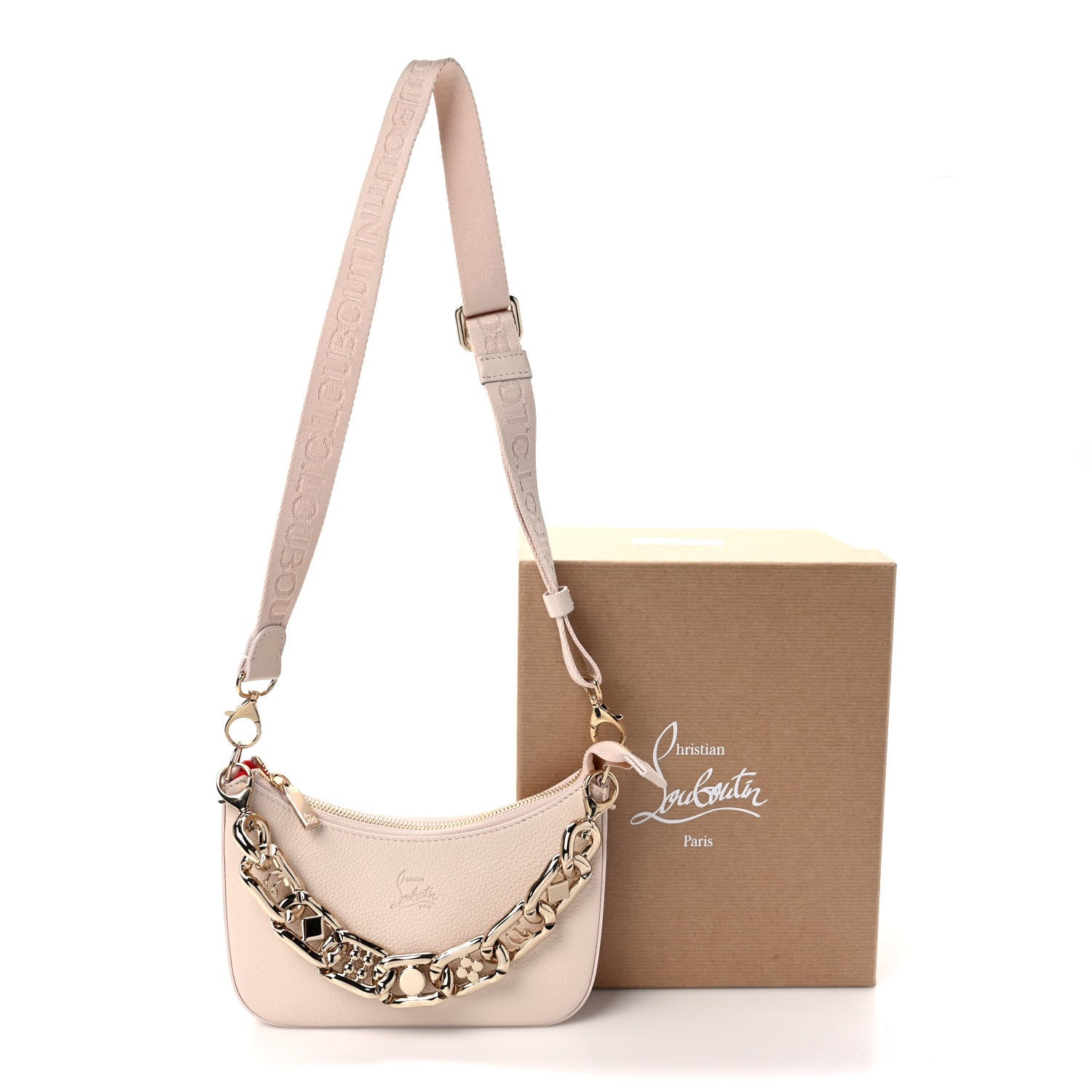 Christian Louboutin Empire Calfskin Loubila Mini Chain Shoulder Bag Leche 10 of 10