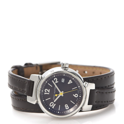 Louis Vuitton Stainless Steel Calfskin 28mm Tambour Triple Wrap Quartz Watch Brown 3 of 6