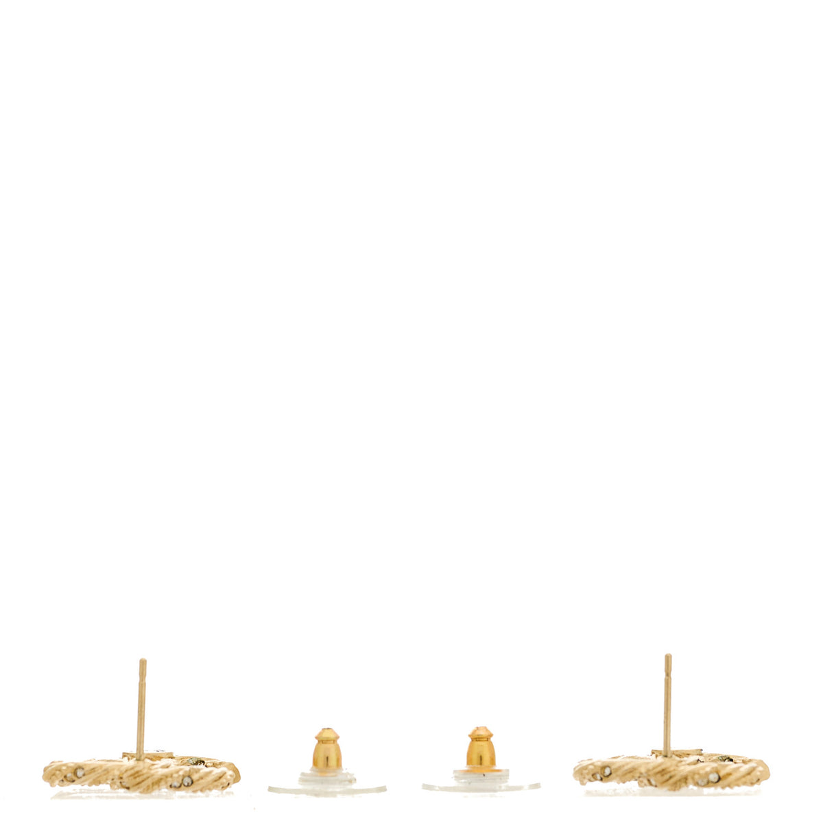 Crystal Twisted CC Earrings Gold
