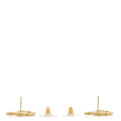 Chanel Crystal Twisted CC Earrings Gold 3 of 5