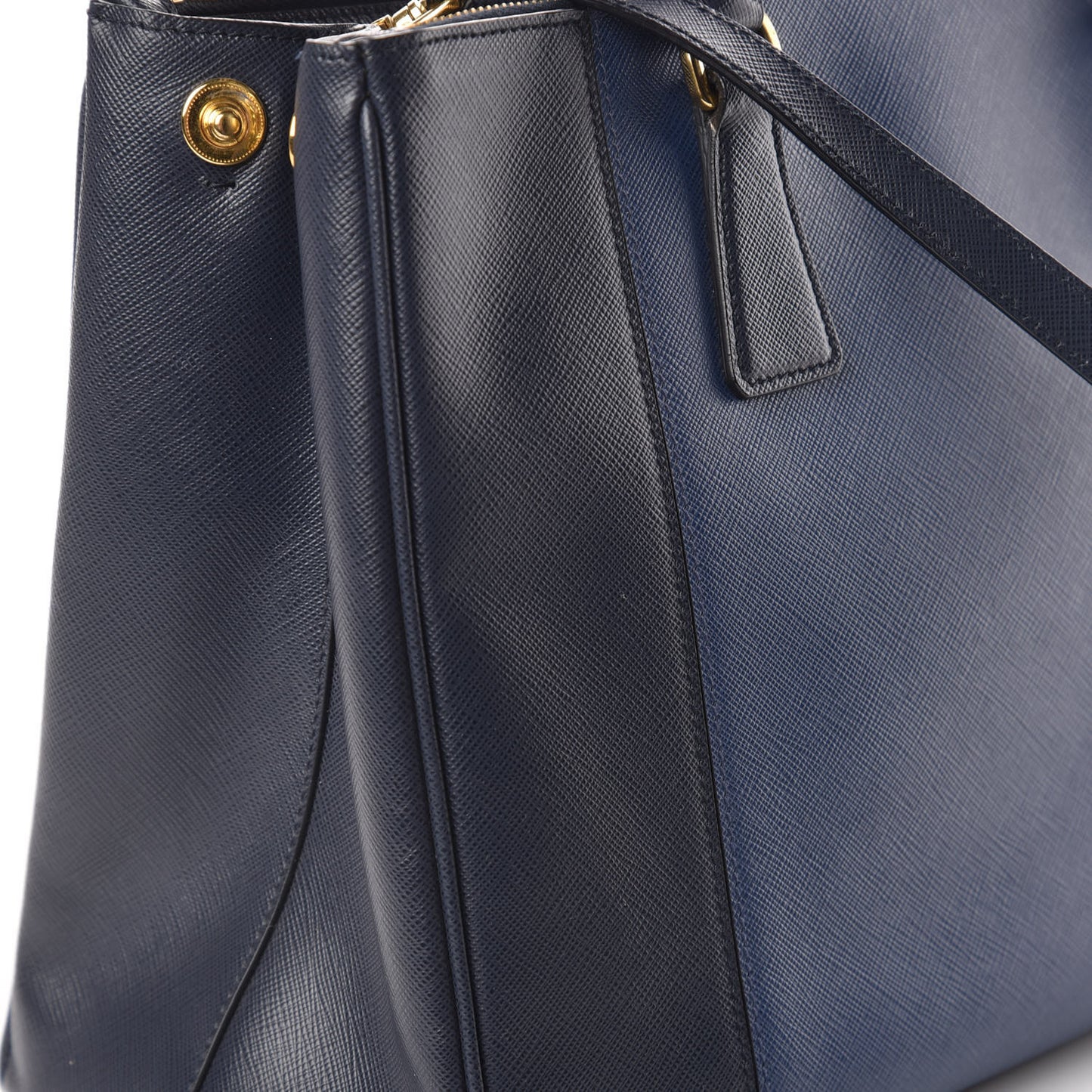 Saffiano Lux Colorblock Medium Galleria Double Zip Tote Baltico Bluette