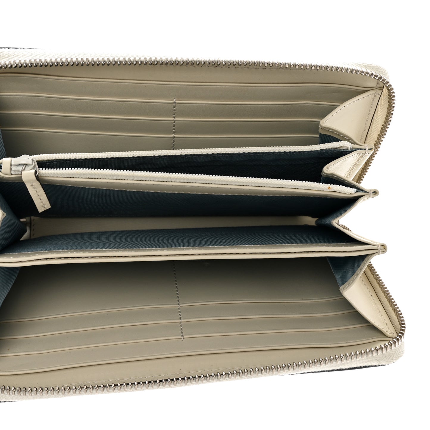 X SEGA Calfskin GUCCY Stars Zip Around Wallet Mystic White Gold