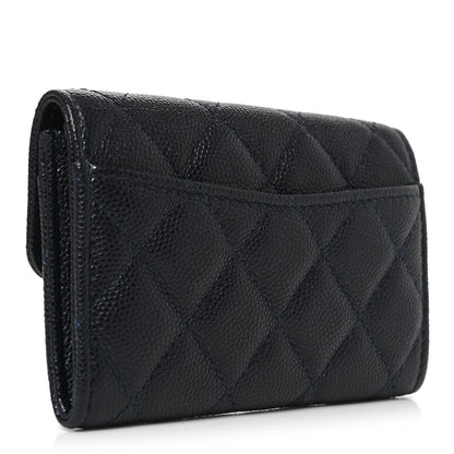 Chanel Caviar Quilted Flap Card Holder Navy Blue 3 of 9