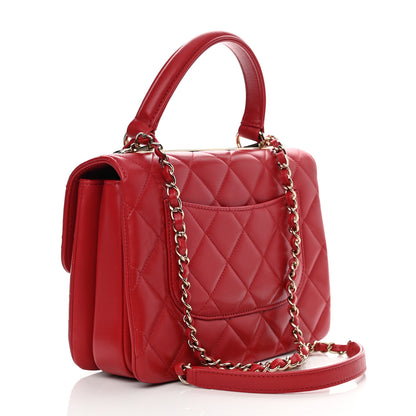 Chanel Lambskin Quilted Small Trendy CC Flap Dual Handle Bag Red 3 of 11