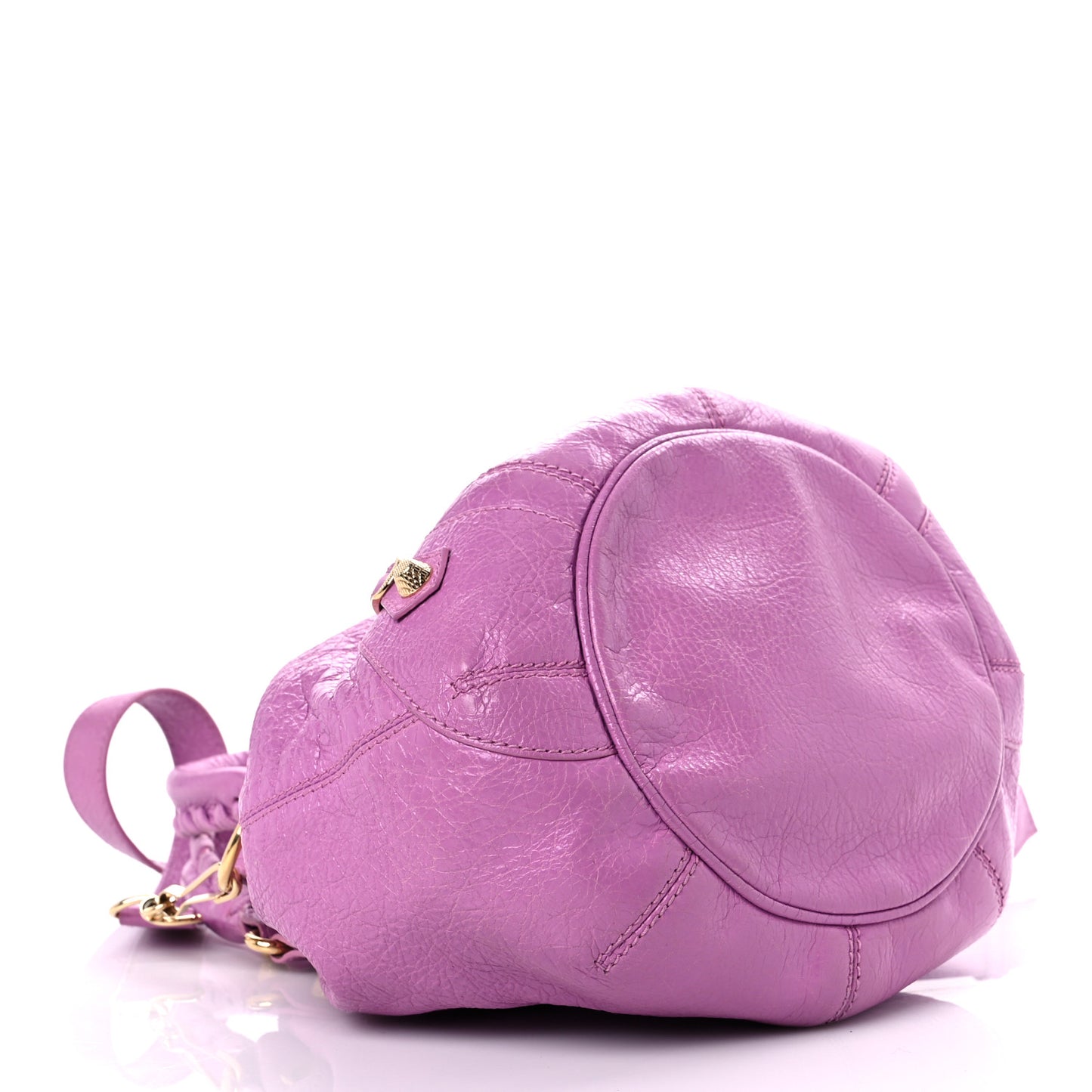 Agneau Giant 12 Gold Hardware Mini Pompon Rose Berlingot