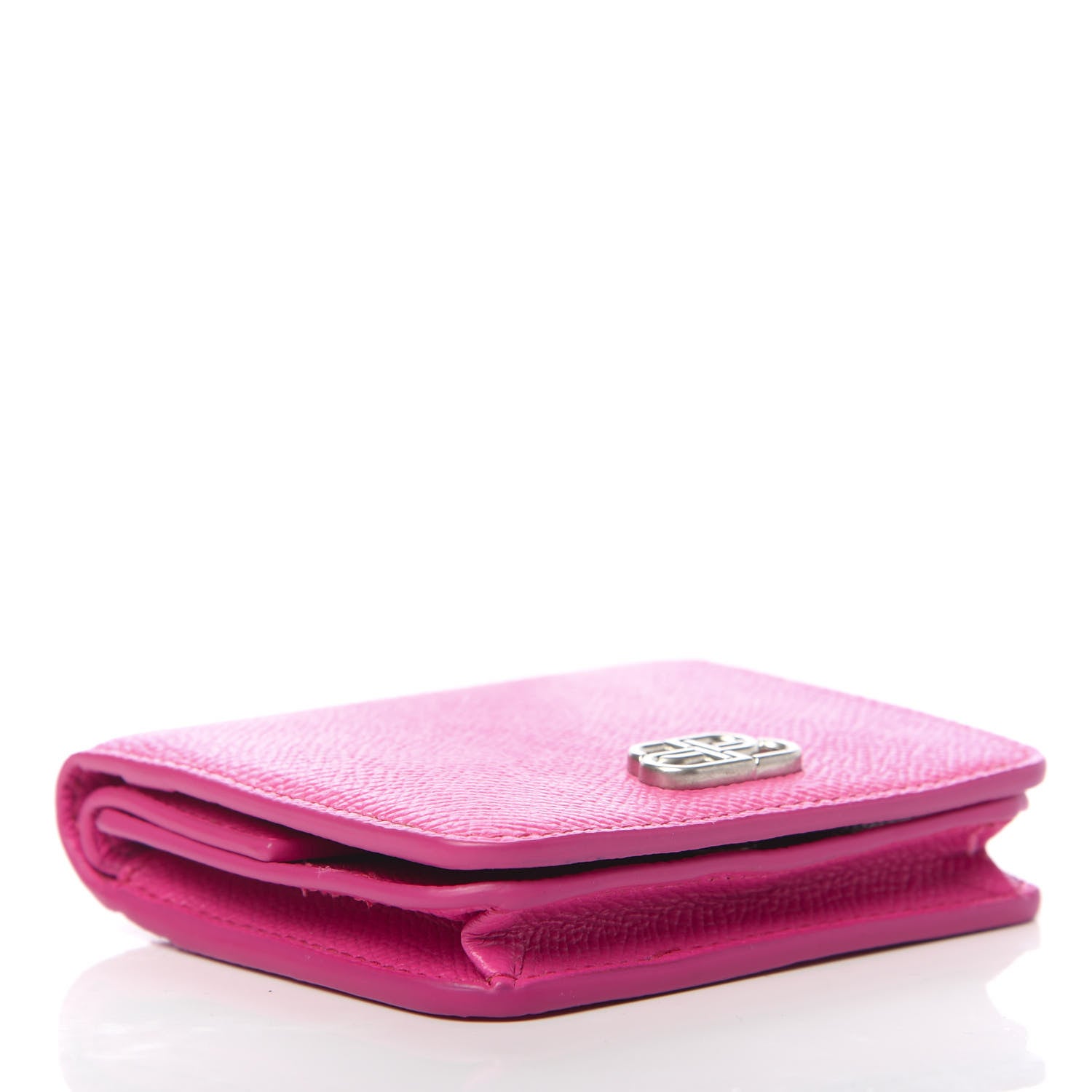 Balenciaga Signature Grained Calfskin BB Flap Coin Wallet Acid Fuchsia 4 of 11