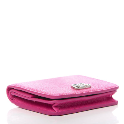 Balenciaga Signature Grained Calfskin BB Flap Coin Wallet Acid Fuchsia 4 of 11